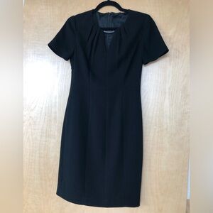 Elie Tahari Black Midi Dress with Short Sleeves
